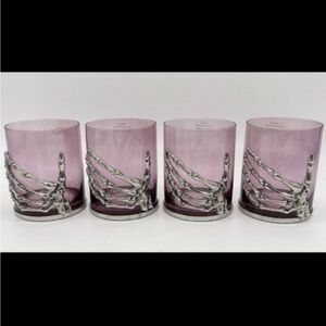 X2 PURPLE SILVERr CLAW  HALLOWEEN OLD FASHION BAR GLASSES